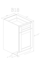 Base 18" - Slim White Shaker 18 Inch Base Cabinet - ZCBuildingSupply